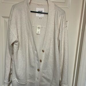 Aerie Button-Front Cardigan | NWT | Oatmeal / Light Heather | XS (Fits Like M)